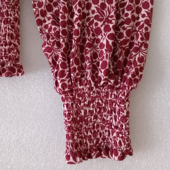 Boden Smocked Top Fruit Print Cottagecore Peasant Garden Girl Milkmaid Size 6 - Picture 6 of 8